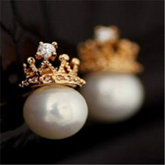 Jewelry New Brand Design Gold Color Pearl Stud Earrings For Women 2017 New Accessories Wholesale