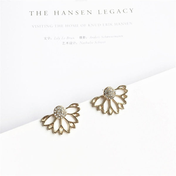 Crystal Flower Stud Earrings For Women fashion Jewelry gold sliver Simple design Rhinestones Earring jewelry e0400