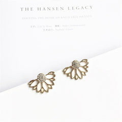 Crystal Flower Stud Earrings For Women fashion Jewelry gold sliver Simple design Rhinestones Earring jewelry e0400