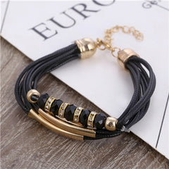 Bracelet Wholesale 2019 New Fashion Jewelry Leather Bracelet for Women Bangle Europe Beads Charms Gold Bracelet Christmas Gift