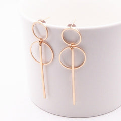 2019 new Fashion Earrings Punk Simple Gold/ Silver / Long Section Tassel Pendant Size Circle Earrings For Ladies Gifts Wholesale