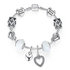 ELESHE Luxury Brand Women Bracelet 925 Unique Silver Crystal Charm Bracelet for Women DIY Beads Bracelets & Bangles Jewelry Gift