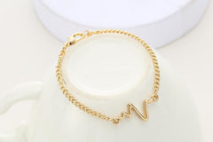 2019 New Fashion Simple Personality Bileklik Ecg Figure Lightning Bracelet Couple Heartbeat Frequency Bracelet Pulseras Mujer