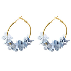 Fashion Fabric Flower Drop Earrings For Women 2018 Statement Colorful Petal Circle Big Fancy Earring Jewelry Oorbellen ER4890