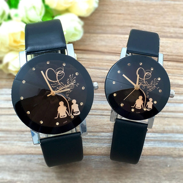 Hot Fashion Lovers Watches Men Women Casual Leather Strap Quartz Watch Women's Dress Couple Watch Clock Gifts Relogios Femininos